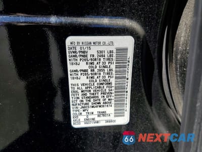 Zdjęcie 14 z 14 samochodu: 2015 INFINITI QX70 BASE VIN:JN8CS1MU4FM381674 - miniatura