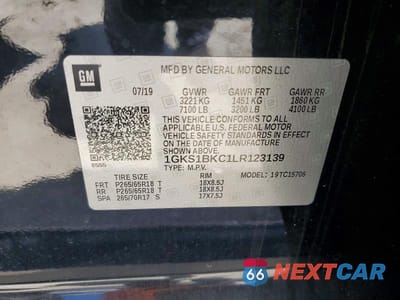 Zdjęcie 14 z 14 samochodu: 2020 GMC YUKON SLT VIN:1GKS1BKC1LR123139 - miniatura