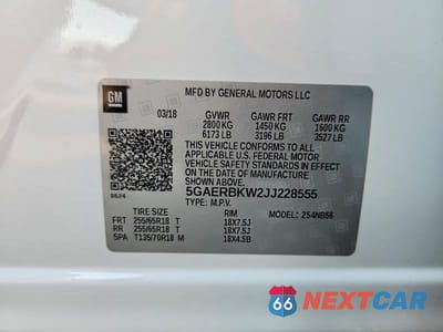Zdjęcie 14 z 14 samochodu: 2018 BUICK ENCLAVE ESSENCE VIN:5GAERBKW2JJ228555 - miniatura