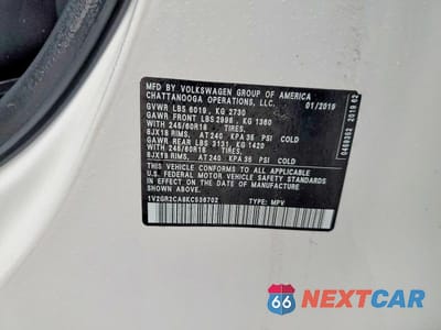 Zdjęcie 13 z 13 samochodu: 2019 VOLKSWAGEN ATLAS S VIN:1V2GR2CA8KC536702 - miniatura
