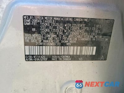 Zdjęcie 13 z 13 samochodu: 2013 TOYOTA RAV4 XLE VIN:2T3RFREVXDW007392 - miniatura
