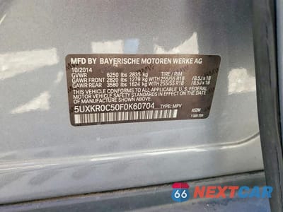 Zdjęcie 13 z 13 samochodu: 2015 BMW X5 XDRIVE35I VIN:5UXKR0C50F0K60704 - miniatura