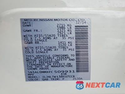 Zdjęcie 13 z 13 samochodu: 2015 INFINITI QX60 BASE VIN:5N1AL0MMXFC509931 - miniatura