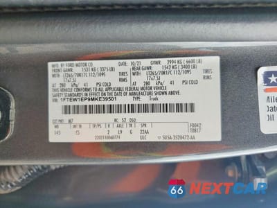 Zdjęcie 13 z 13 samochodu: 2021 FORD F150 SUPERCREW VIN:1FTEW1EP9MKE39501 - miniatura