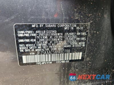 Zdjęcie 13 z 13 samochodu: 2022 SUBARU FORESTER VIN:JF2SKAAC5NH480788 - miniatura