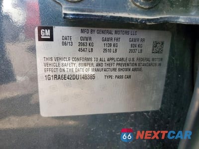 Zdjęcie 12 z 12 samochodu: 2013 CHEVROLET VOLT VIN:1G1RA6E42DU148385 - miniatura