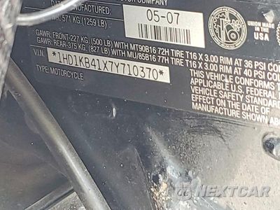 Zdjęcie 10 z 10 samochodu: 2007 HARLEY-DAVIDSON FLHX VIN:1HD1KB41X7Y710370 - miniatura