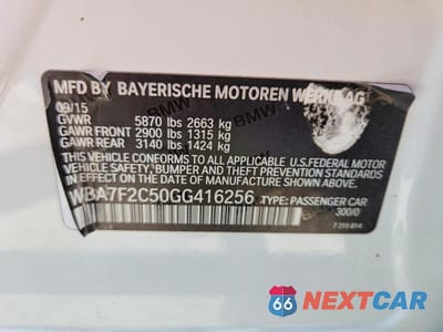 Zdjęcie 12 z 12 samochodu: 2016 BMW 750 XI VIN:WBA7F2C50GG416256 - miniatura
