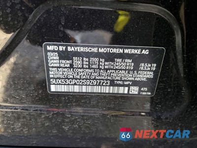 Zdjęcie 13 z 13 samochodu: 2025 BMW X3 30 XDRIVE VIN:5UX53GP02S9Z97723 - miniatura