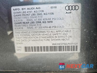 Zdjęcie 12 z 12 samochodu: 2018 AUDI Q3 PREMIUM PLUS VIN:WA1HCCFS0JR031020 - miniatura
