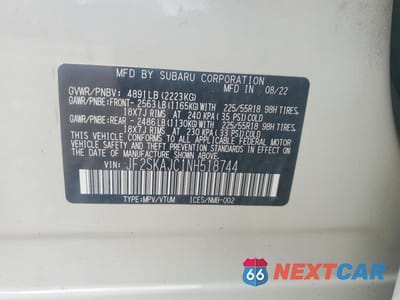 Zdjęcie 13 z 13 samochodu: 2022 SUBARU FORESTER SPORT VIN:JF2SKAJC1NH518744 - miniatura