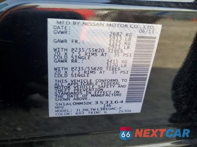 Zdjęcie 13 z 13 samochodu: 2013 INFINITI JX35 BASE VIN:5N1AL0MM5DC353164 - miniatura