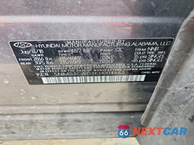 Zdjęcie 13 z 13 samochodu: 2019 HYUNDAI SANTA FE SEL 2.4L VIN:5NMS3CAD3KH004663 - miniatura