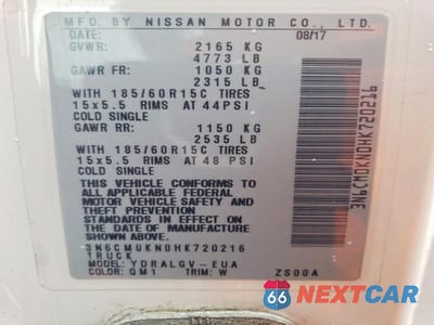 Zdjęcie 12 z 12 samochodu: 2017 NISSAN NV200 SV VIN:3N6CM0KN0HK720216 - miniatura