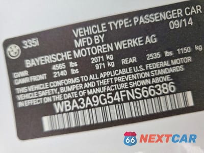 Zdjęcie 12 z 12 samochodu: 2015 BMW 335 I VIN:WBA3A9G54FNS66386 - miniatura