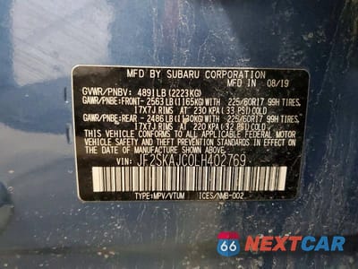 Zdjęcie 14 z 14 samochodu: 2020 SUBARU FORESTER PREMIUM VIN:JF2SKAJC0LH402769 - miniatura