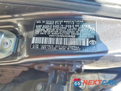 Zdjęcie 12 z 12 samochodu: 2016 TOYOTA YARIS 5-DOOR LE VIN:VNKKTUD39GA056963 - miniatura