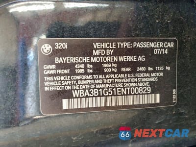 Zdjęcie 12 z 12 samochodu: 2014 BMW 320 I VIN:WBA3B1G51ENT00829 - miniatura