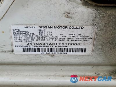 Zdjęcie 13 z 13 samochodu: 2001 NISSAN MAXIMA GXE VIN:JN1CA31A01T318884 - miniatura