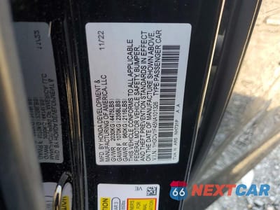 Zdjęcie 12 z 12 samochodu: 2022 HONDA ACCORD SPORT SE VIN:1HGCV1F45NA101326 - miniatura