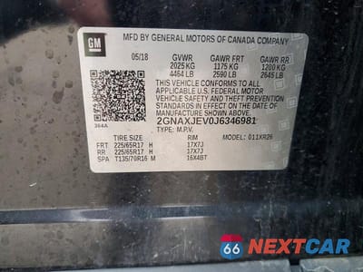 Zdjęcie 13 z 13 samochodu: 2018 CHEVROLET EQUINOX LT VIN:2GNAXJEV0J6346981 - miniatura