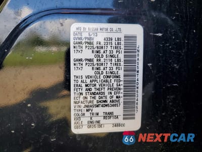 Zdjęcie 13 z 13 samochodu: 2013 NISSAN ROGUE S VIN:JN8AS5MT4DW534657 - miniatura