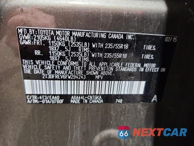 Zdjęcie 14 z 14 samochodu: 2015 TOYOTA RAV4 LIMITED VIN:2T3DFREV6FW294243 - miniatura