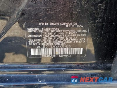 Zdjęcie 14 z 14 samochodu: 2023 SUBARU CROSSTREK PREMIUM VIN:JF2GTAEC4PH215036 - miniatura