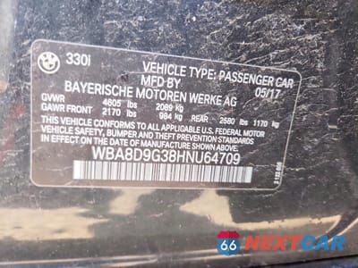 Zdjęcie 12 z 12 samochodu: 2017 BMW 330 XI VIN:WBA8D9G38HNU64709 - miniatura