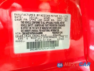 Zdjęcie 12 z 12 samochodu: 2017 NISSAN SENTRA SV VIN:3N1AB7AP6HL644008 - miniatura