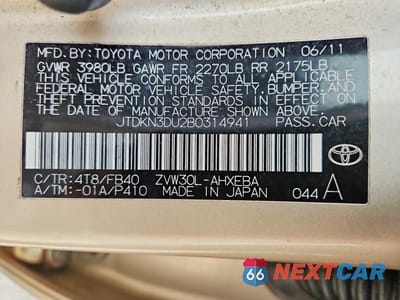 Zdjęcie 13 z 13 samochodu: 2011 TOYOTA PRIUS TWO VIN:JTDKN3DU2B0314941 - miniatura