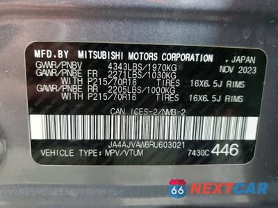 Zdjęcie 13 z 13 samochodu: 2024 MITSUBISHI RVR SE VIN:JA4AJVAW6RU603021 - miniatura
