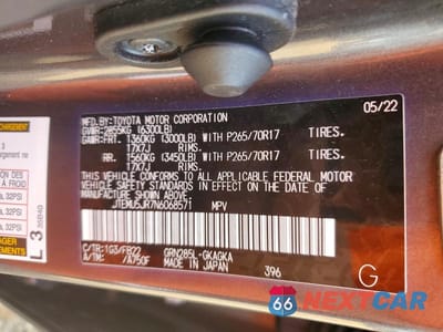 Zdjęcie 13 z 13 samochodu: 2022 TOYOTA 4RUNNER SR5 VIN:JTEMU5JR7N6068571 - miniatura