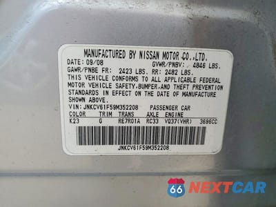 Zdjęcie 12 z 12 samochodu: 2009 INFINITI G37 SEDAN X VIN:JNKCV61F59M352208 - miniatura