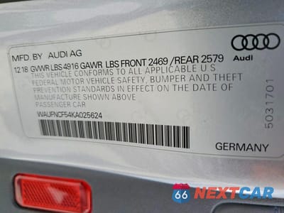 Zdjęcie 12 z 12 samochodu: 2019 AUDI A5 PRESTIGE S-LINE VIN:WAUFNCF54KA025624 - miniatura