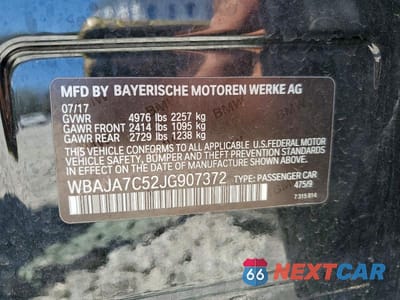 Zdjęcie 12 z 12 samochodu: 2018 BMW 530 XI VIN:WBAJA7C52JG907372 - miniatura