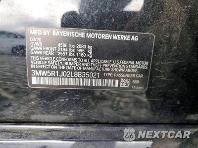 Zdjęcie 12 z 12 samochodu: 2020 BMW 330I VIN:3MW5R1J02L8B35021 - miniatura
