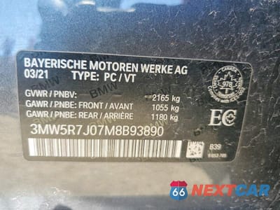 Zdjęcie 12 z 12 samochodu: 2021 BMW 330XI VIN:3MW5R7J07M8B93890 - miniatura