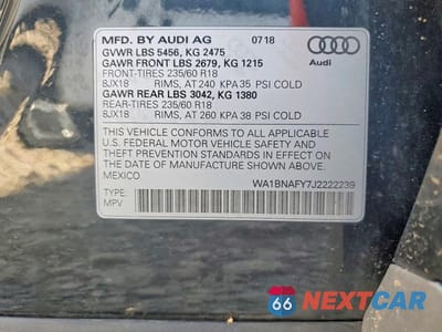 Zdjęcie 12 z 12 samochodu: 2018 AUDI Q5 PREMIUM PLUS VIN:WA1BNAFY7J2222239 - miniatura