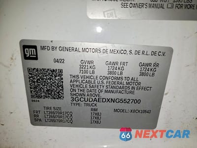 Zdjęcie 12 z 12 samochodu: 2022 CHEVROLET SILVERADO K1500 VIN:3GCUDAEDXNG552700 - miniatura