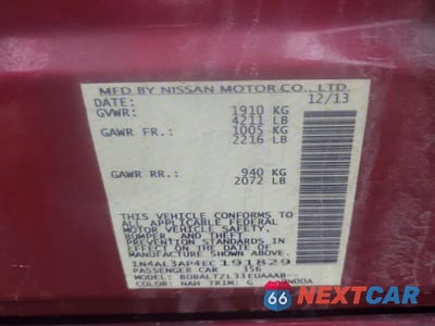 Zdjęcie 12 z 12 samochodu: 2014 NISSAN ALTIMA 2.5 SV VIN:1N4AL3AP4EC191829 - miniatura