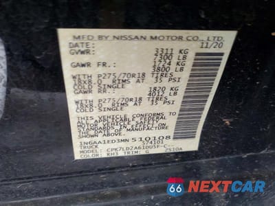 Zdjęcie 13 z 13 samochodu: 2021 NISSAN TITAN PRO-4X VIN:1N6AA1ED3MN510108 - miniatura
