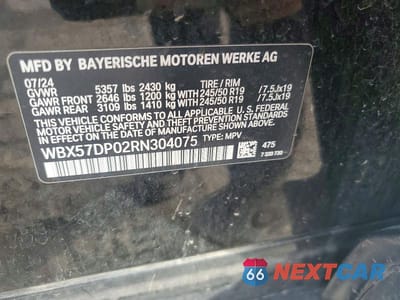 Zdjęcie 13 z 13 samochodu: 2024 BMW X3 XDRIVE30I VIN:WBX57DP02RN304075 - miniatura