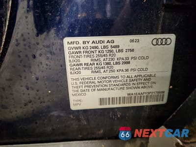 Zdjęcie 14 z 14 samochodu: 2023 AUDI Q5 PREMIUM PLUS 45 VIN:WA1EAAFY3P2179598 - miniatura