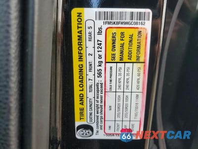 Zdjęcie 13 z 13 samochodu: 2017 FORD EXPLORER LIMITED VIN:1FM5K8FH9HGC08162 - miniatura