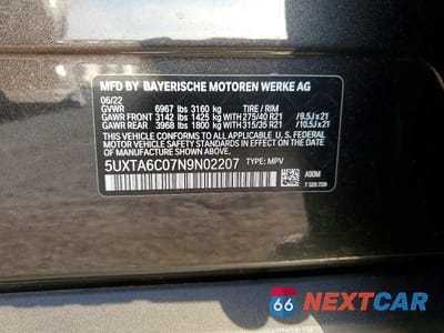 Zdjęcie 14 z 14 samochodu: 2022 BMW X5 XDRIVE45E VIN:5UXTA6C07N9N02207 - miniatura