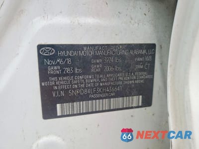 Zdjęcie 12 z 12 samochodu: 2019 HYUNDAI ELANTRA SEL VIN:5NPD84LF3KH436641 - miniatura