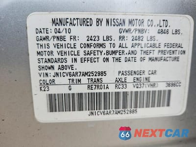 Zdjęcie 12 z 12 samochodu: 2010 INFINITI G37 SEDAN X VIN:JN1CV6AR7AM252985 - miniatura