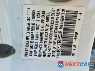 Zdjęcie 12 z 12 samochodu: 2016 HONDA CIVIC EX VIN:19XFC1F39GE203382 - miniatura