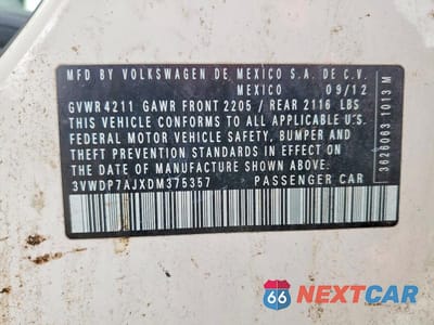 Zdjęcie 13 z 13 samochodu: 2013 VOLKSWAGEN JETTA SE VIN:3VWDP7AJXDM375357 - miniatura